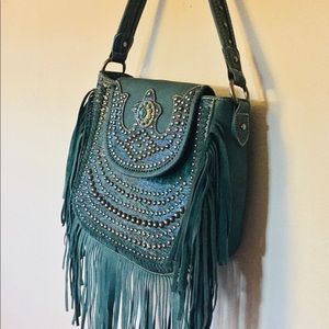 Montana West Leather Silvertine Stud Purse NWOT